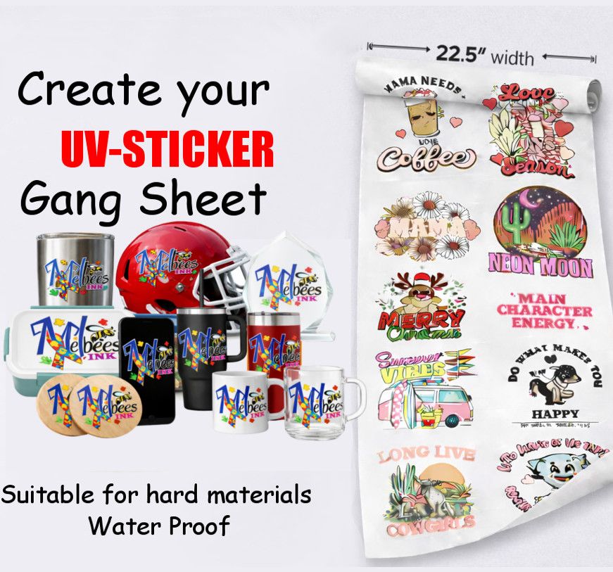 BUILD YOUR  UV DTF STICKERS GANG SHEETS