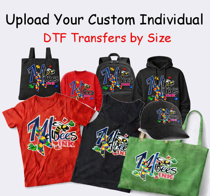 Custom DTF Transfers by size - Same Day Service