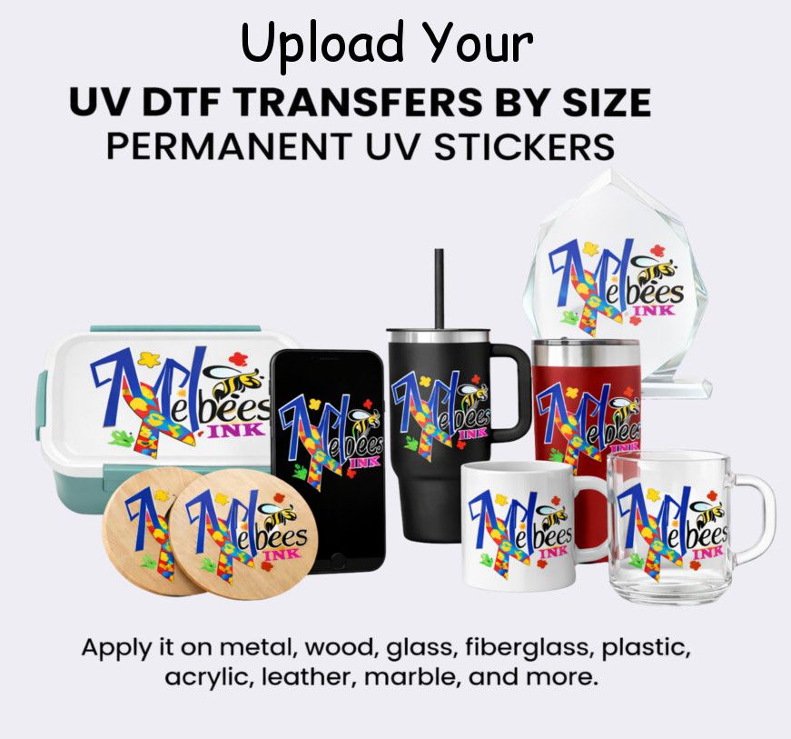 UV DTF STICKERS Transfers by Size